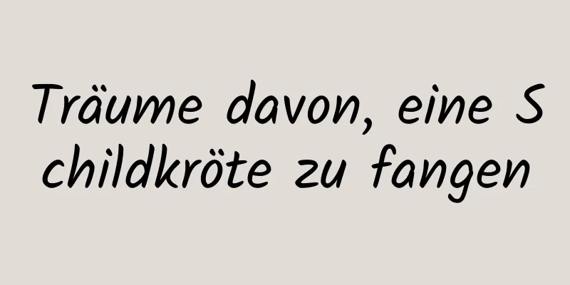 Träume davon, eine Schildkröte zu fangen