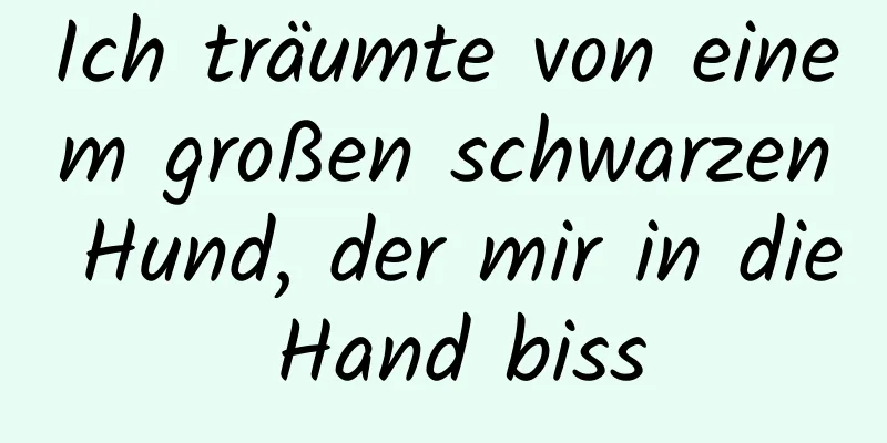 Ich träumte von einem großen schwarzen Hund, der mir in die Hand biss