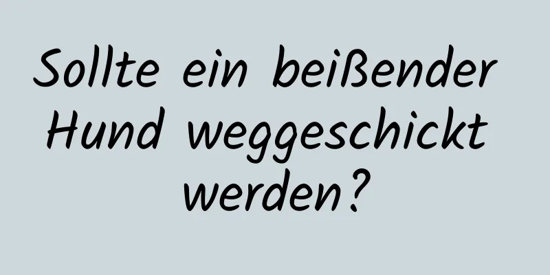 Sollte ein beißender Hund weggeschickt werden?