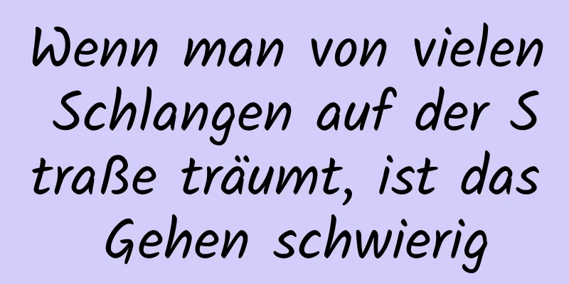 Wenn man von vielen Schlangen auf der Straße träumt, ist das Gehen schwierig