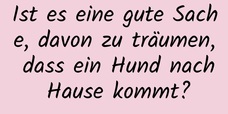 Ist es eine gute Sache, davon zu träumen, dass ein Hund nach Hause kommt?