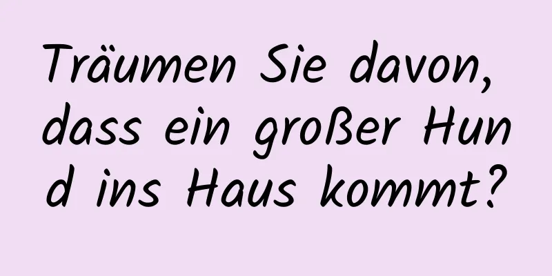 Träumen Sie davon, dass ein großer Hund ins Haus kommt?