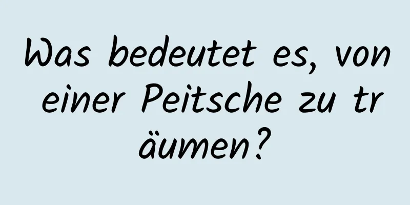 Was bedeutet es, von einer Peitsche zu träumen?