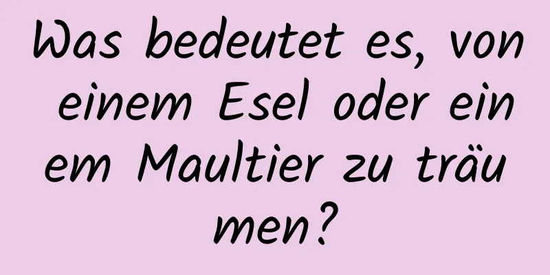 Was bedeutet es, von einem Esel oder einem Maultier zu träumen?