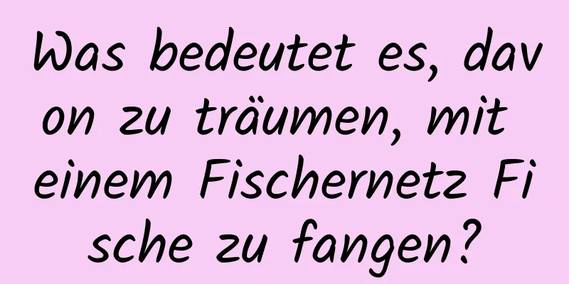 Was bedeutet es, davon zu träumen, mit einem Fischernetz Fische zu fangen?