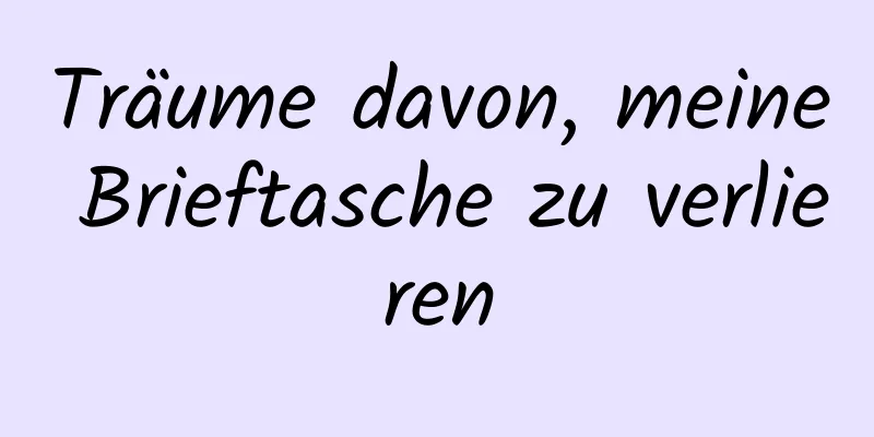 Träume davon, meine Brieftasche zu verlieren