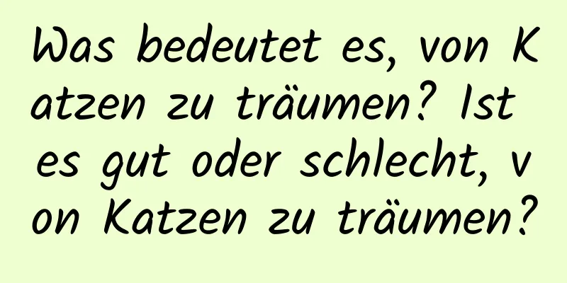 Was bedeutet es, von Katzen zu träumen? Ist es gut oder schlecht, von Katzen zu träumen?