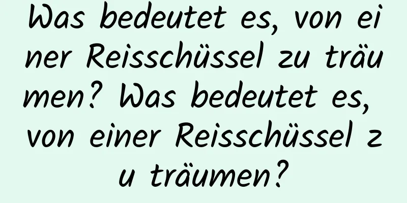 Was bedeutet es, von einer Reisschüssel zu träumen? Was bedeutet es, von einer Reisschüssel zu träumen?