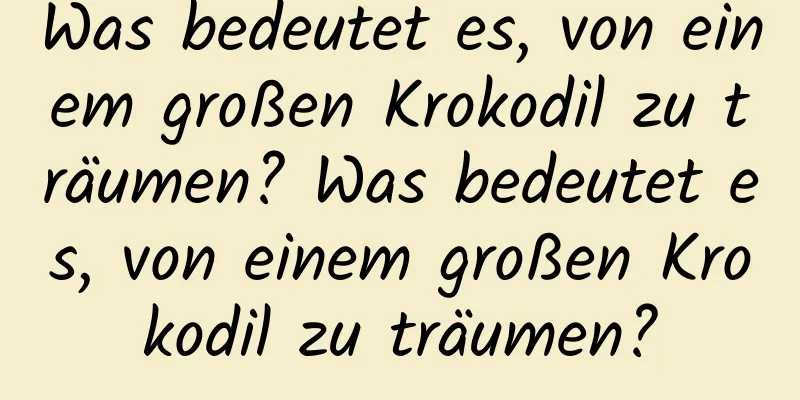 Was bedeutet es, von einem großen Krokodil zu träumen? Was bedeutet es, von einem großen Krokodil zu träumen?