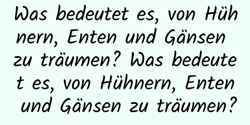 Was bedeutet es, von Hühnern, Enten und Gänsen zu träumen? Was bedeutet es, von Hühnern, Enten und Gänsen zu träumen?