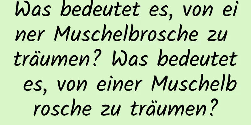 Was bedeutet es, von einer Muschelbrosche zu träumen? Was bedeutet es, von einer Muschelbrosche zu träumen?