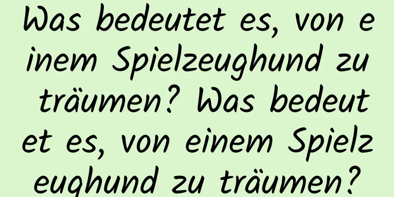 Was bedeutet es, von einem Spielzeughund zu träumen? Was bedeutet es, von einem Spielzeughund zu träumen?