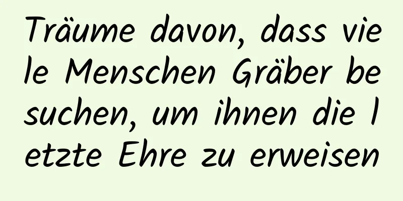 Träume davon, dass viele Menschen Gräber besuchen, um ihnen die letzte Ehre zu erweisen