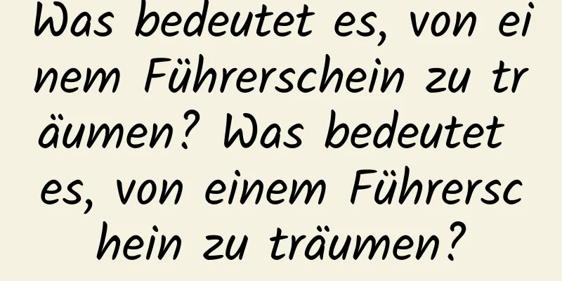 Was bedeutet es, von einem Führerschein zu träumen? Was bedeutet es, von einem Führerschein zu träumen?