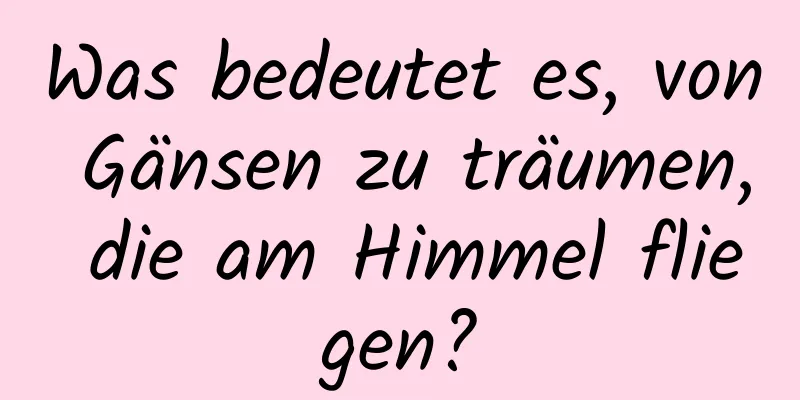 Was bedeutet es, von Gänsen zu träumen, die am Himmel fliegen?