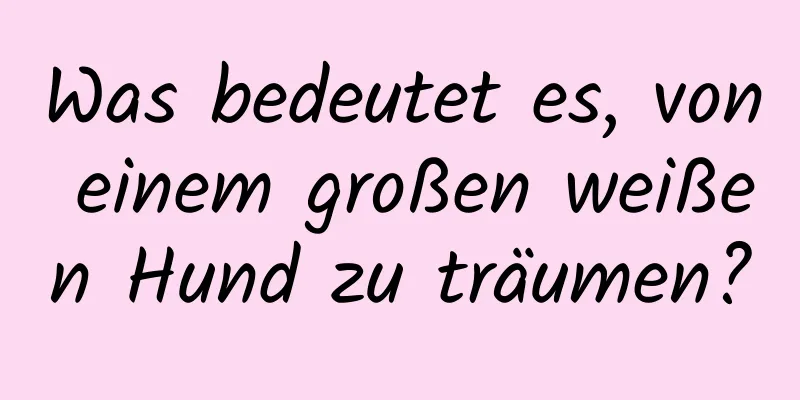 Was bedeutet es, von einem großen weißen Hund zu träumen?