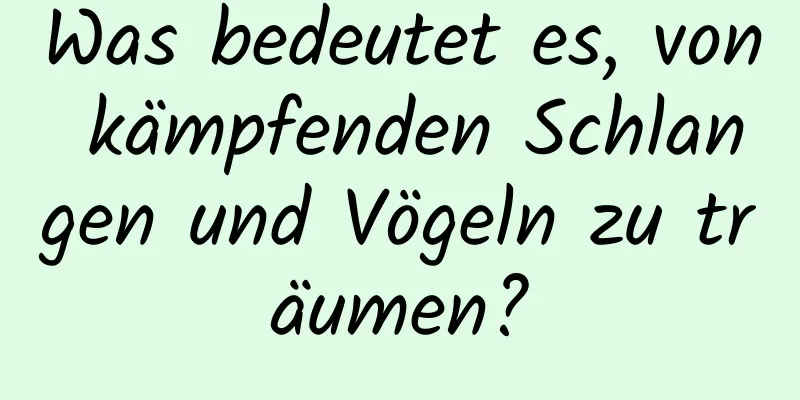 Was bedeutet es, von kämpfenden Schlangen und Vögeln zu träumen?
