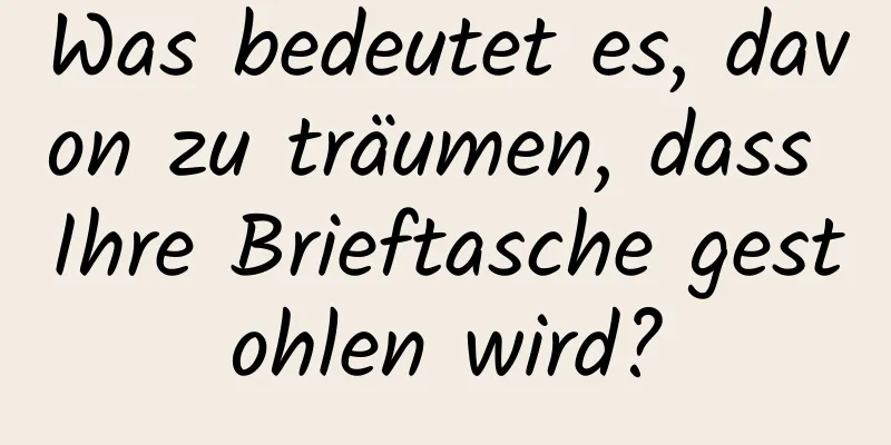 Was bedeutet es, davon zu träumen, dass Ihre Brieftasche gestohlen wird?