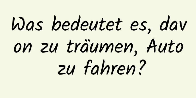 Was bedeutet es, davon zu träumen, Auto zu fahren?