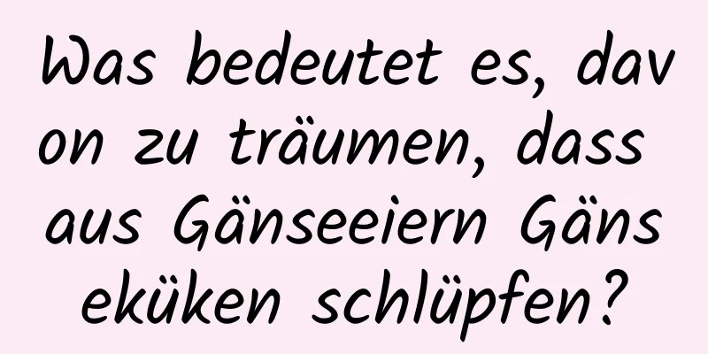 Was bedeutet es, davon zu träumen, dass aus Gänseeiern Gänseküken schlüpfen?