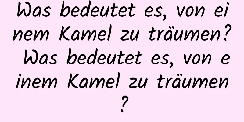 Was bedeutet es, von einem Kamel zu träumen? Was bedeutet es, von einem Kamel zu träumen?