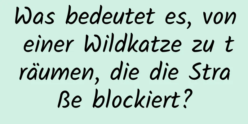 Was bedeutet es, von einer Wildkatze zu träumen, die die Straße blockiert?