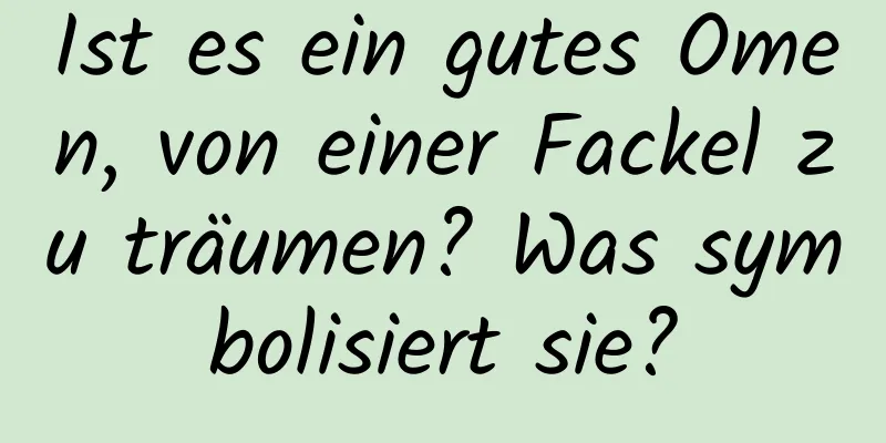 Ist es ein gutes Omen, von einer Fackel zu träumen? Was symbolisiert sie?