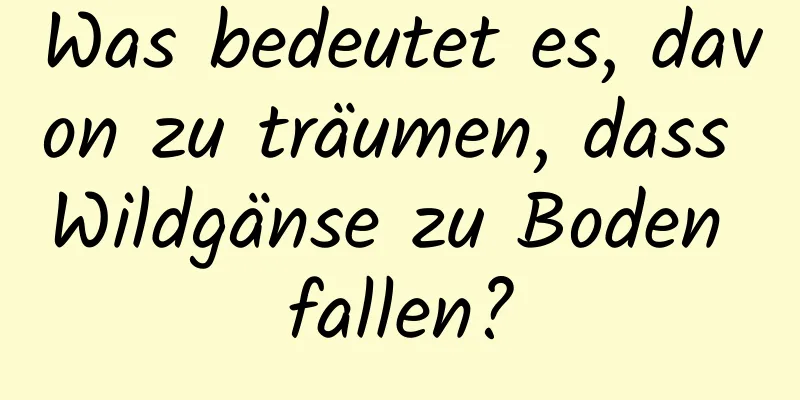 Was bedeutet es, davon zu träumen, dass Wildgänse zu Boden fallen?