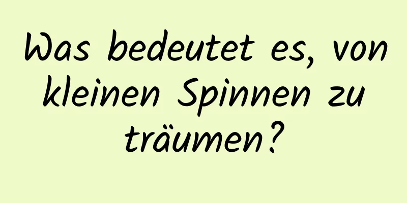 Was bedeutet es, von kleinen Spinnen zu träumen?