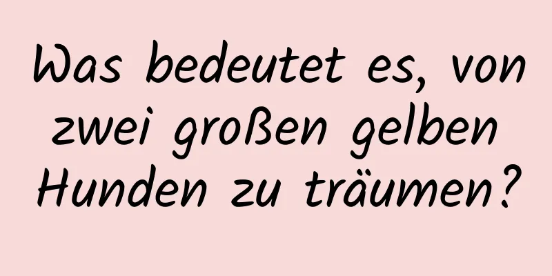 Was bedeutet es, von zwei großen gelben Hunden zu träumen?