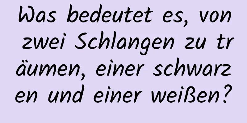 Was bedeutet es, von zwei Schlangen zu träumen, einer schwarzen und einer weißen?