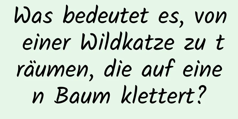 Was bedeutet es, von einer Wildkatze zu träumen, die auf einen Baum klettert?