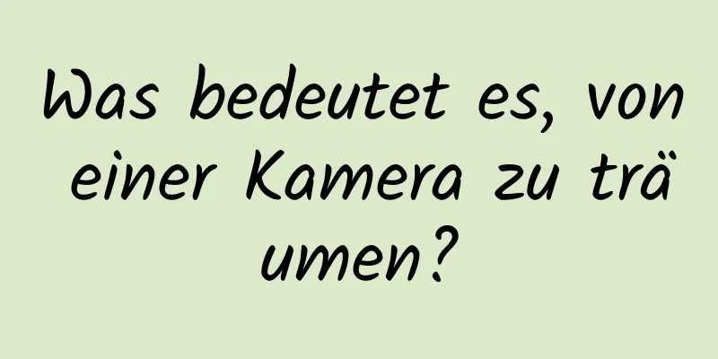 Was bedeutet es, von einer Kamera zu träumen?