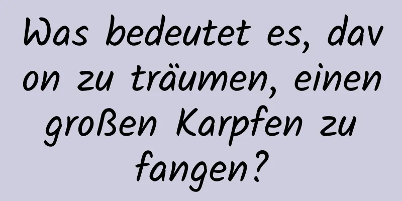 Was bedeutet es, davon zu träumen, einen großen Karpfen zu fangen?
