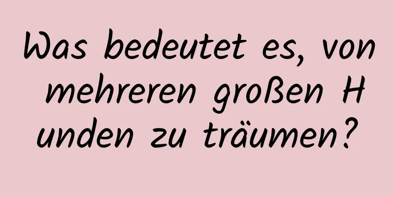 Was bedeutet es, von mehreren großen Hunden zu träumen?