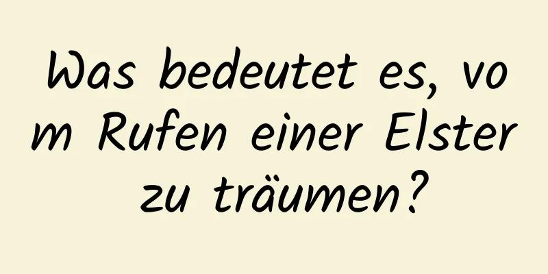 Was bedeutet es, vom Rufen einer Elster zu träumen?
