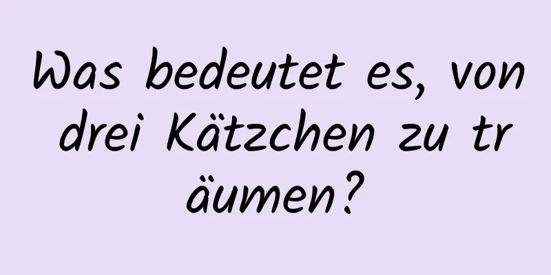 Was bedeutet es, von drei Kätzchen zu träumen?