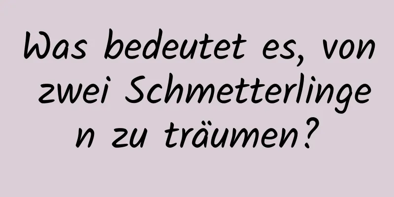 Was bedeutet es, von zwei Schmetterlingen zu träumen?