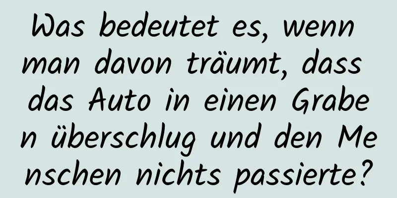 Was bedeutet es, wenn man davon träumt, dass das Auto in einen Graben überschlug und den Menschen nichts passierte?