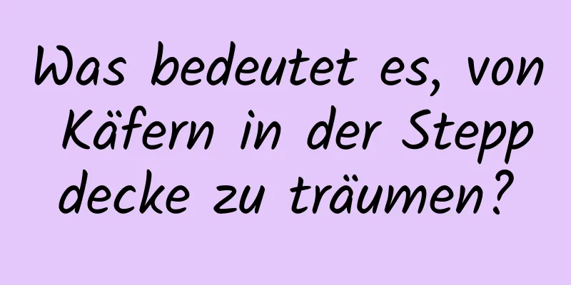 Was bedeutet es, von Käfern in der Steppdecke zu träumen?