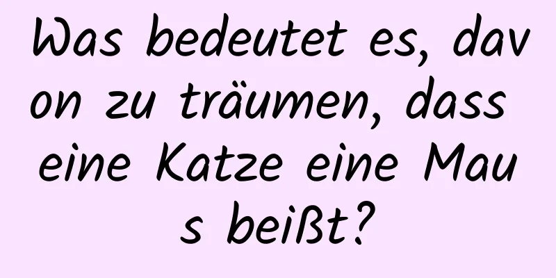 Was bedeutet es, davon zu träumen, dass eine Katze eine Maus beißt?