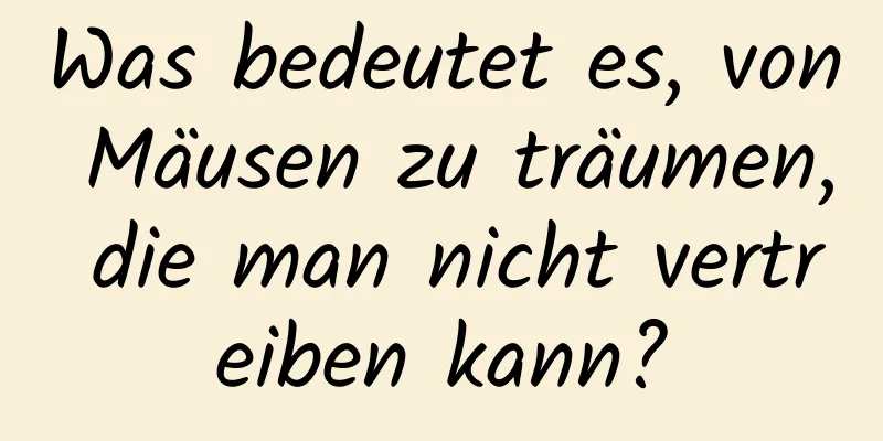 Was bedeutet es, von Mäusen zu träumen, die man nicht vertreiben kann?