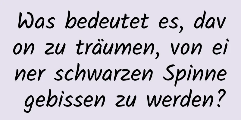 Was bedeutet es, davon zu träumen, von einer schwarzen Spinne gebissen zu werden?