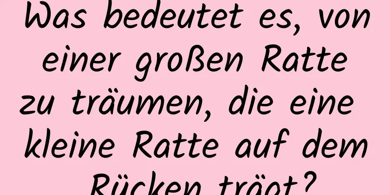 Was bedeutet es, von einer großen Ratte zu träumen, die eine kleine Ratte auf dem Rücken trägt?