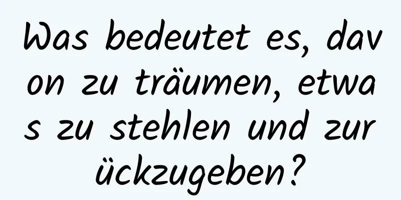 Was bedeutet es, davon zu träumen, etwas zu stehlen und zurückzugeben?