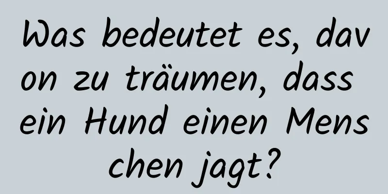 Was bedeutet es, davon zu träumen, dass ein Hund einen Menschen jagt?