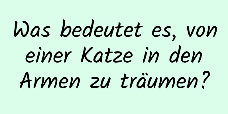Was bedeutet es, von einer Katze in den Armen zu träumen?
