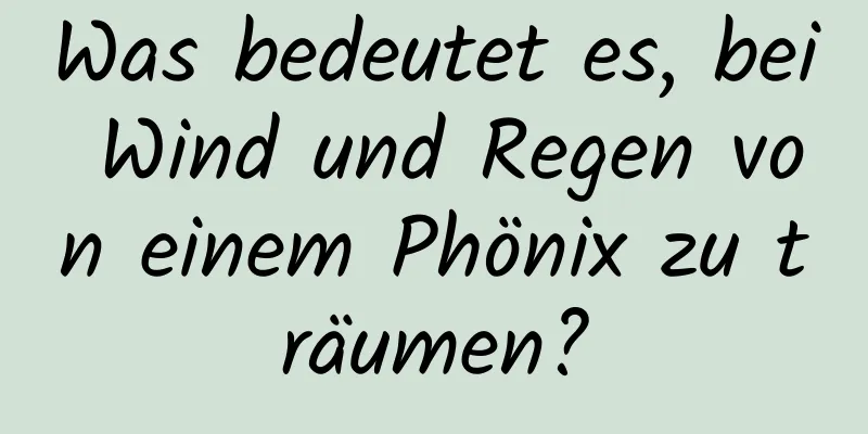 Was bedeutet es, bei Wind und Regen von einem Phönix zu träumen?