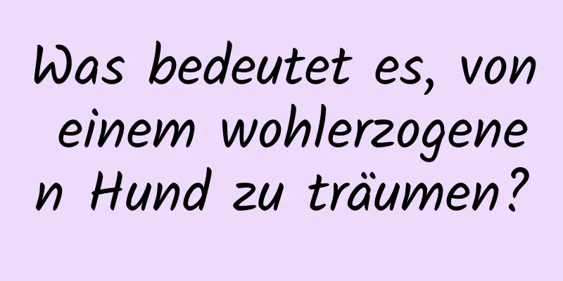 Was bedeutet es, von einem wohlerzogenen Hund zu träumen?