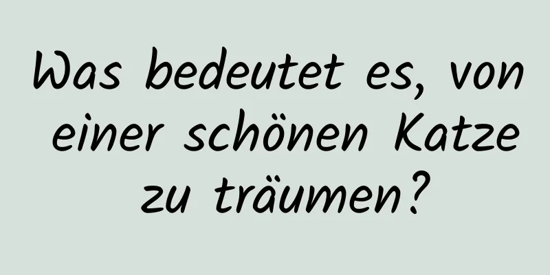Was bedeutet es, von einer schönen Katze zu träumen?